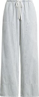 Rails Sanderson Stripe Wide Leg Cotton Blend Drawstring Pants