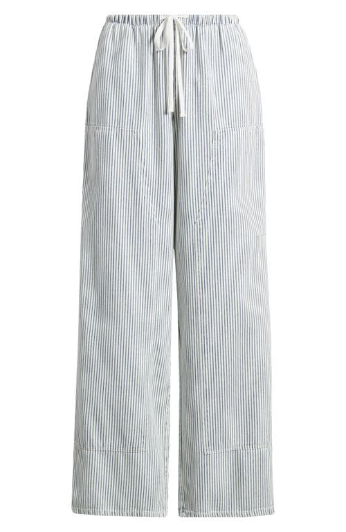 Rails Sanderson Stripe Wide Leg Cotton Blend Drawstring Pants