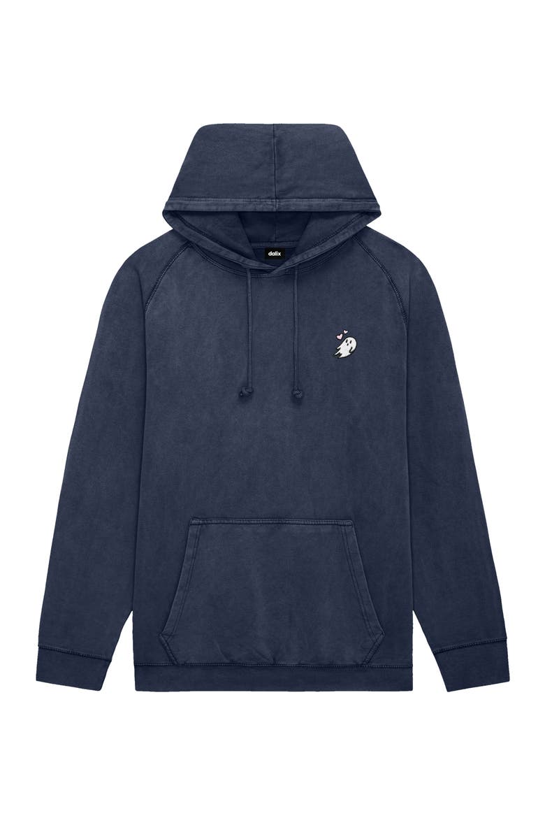 Womens Heartly Ghost Mineral Washed Hoodie, Main, color, Denim Blue