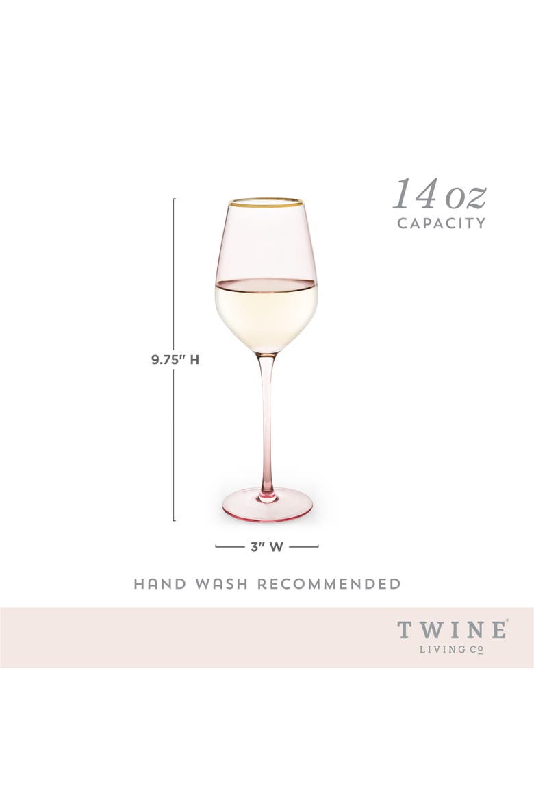 Rose Crystal White Wine Glasses Set of 2, Alternate, color, ROSE