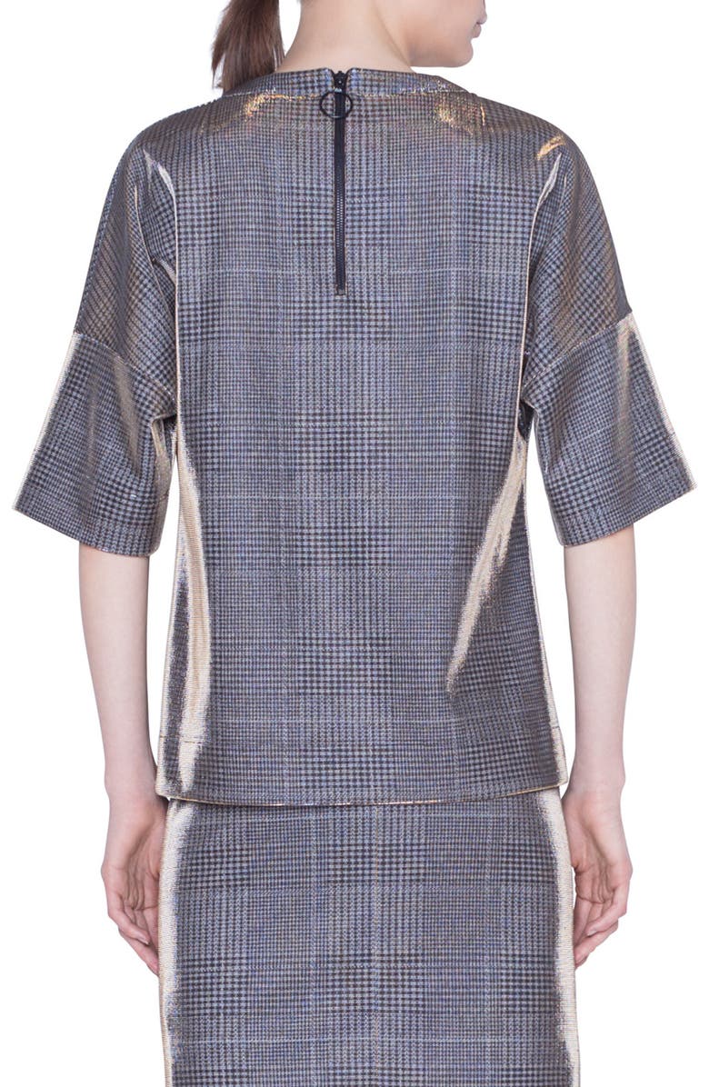Akris punto Metallic Glen Plaid Top, Alternate, color,