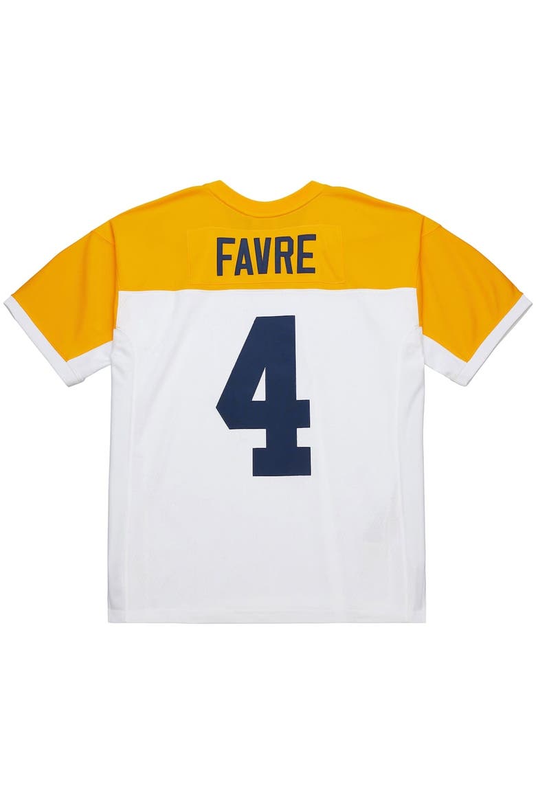 Men's Mitchell & Ness Brett Favre White Green Bay Packers 1994 Legacy Replica Jersey, Alternate, color, White