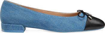 Sleek Cap Toe Bow Flat