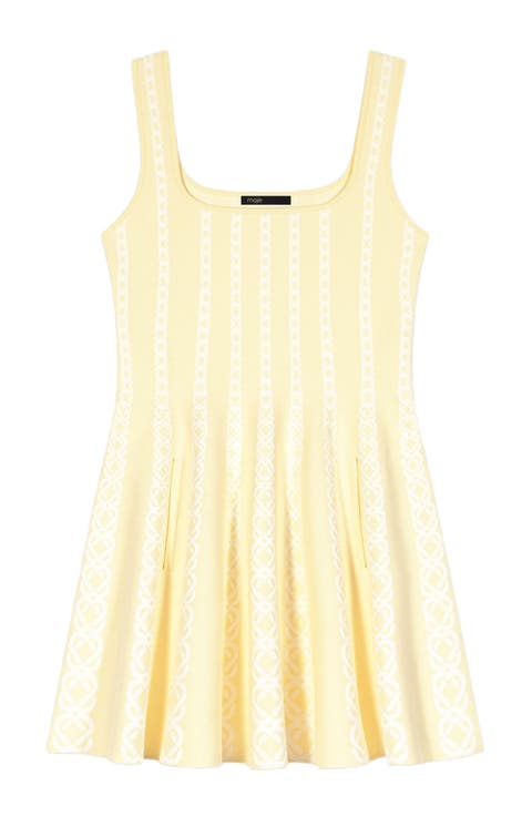 Jacquard knit short dress