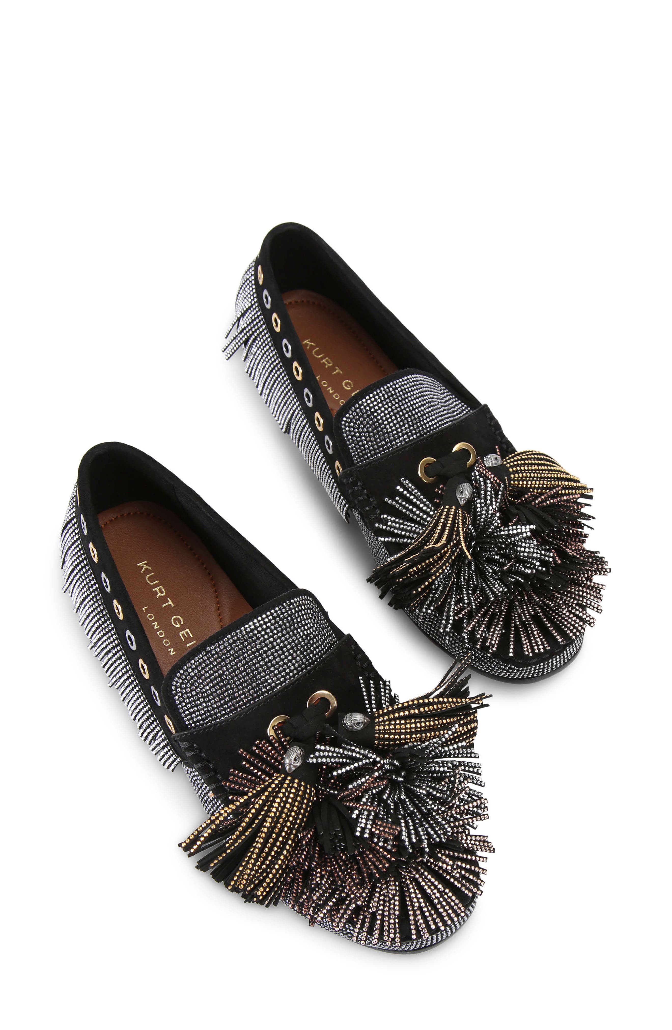 Kurt Geiger London Crystal Pompom Loafer, Alternate, color, Black
