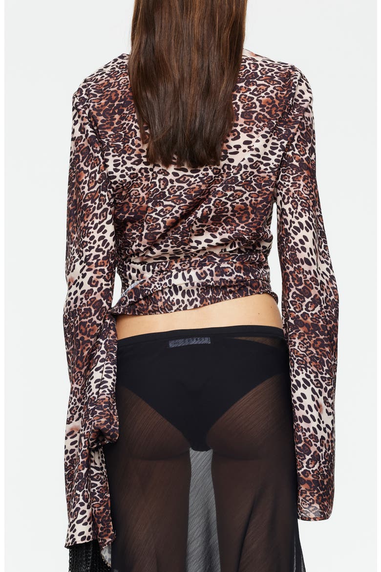 Daze Cowl Neck Crop Top, Alternate, color, LEOPARD