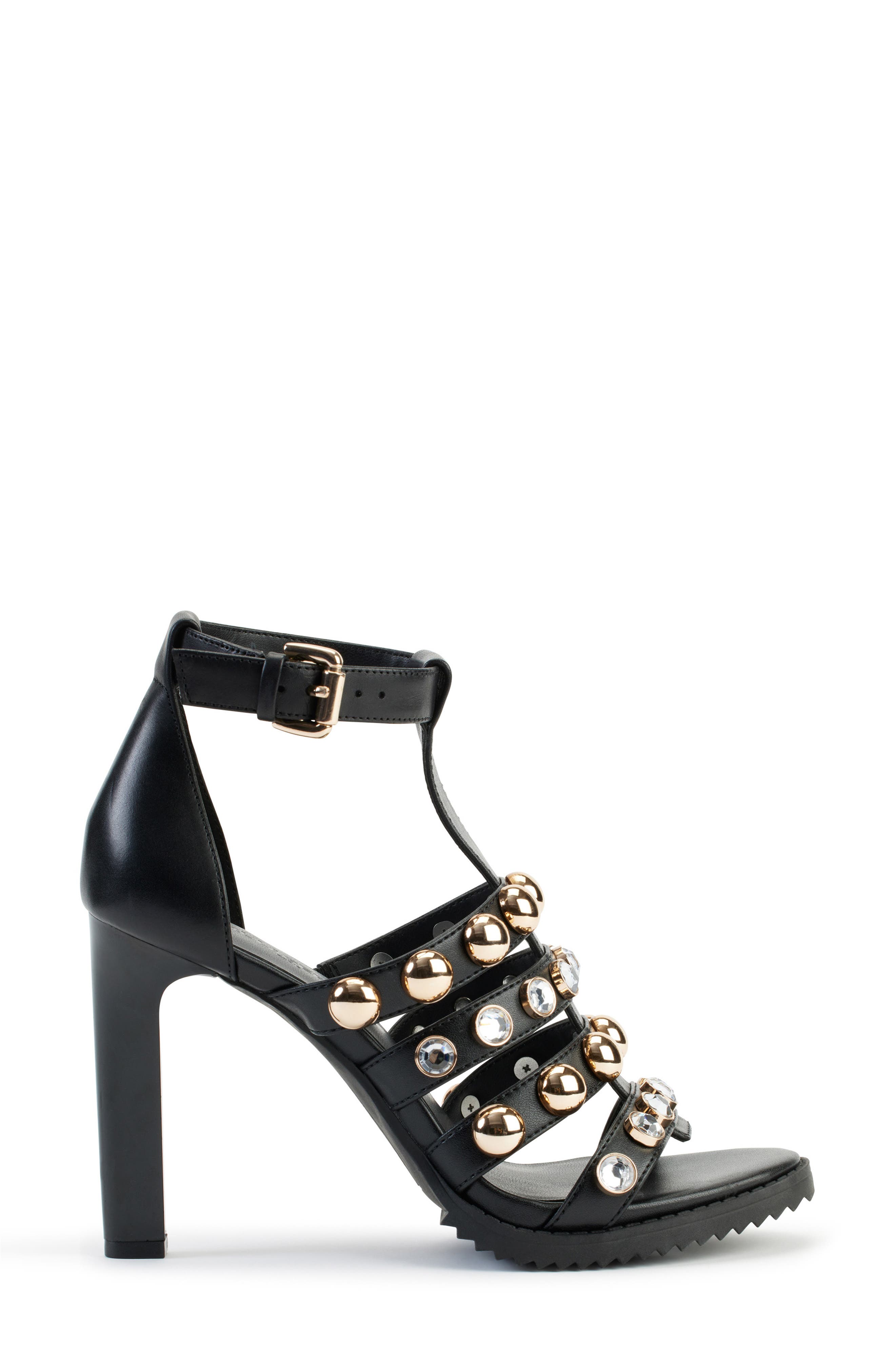 KARL LAGERFELD PARIS Brexton Studded T-Strap Sandal, Alternate, color, 