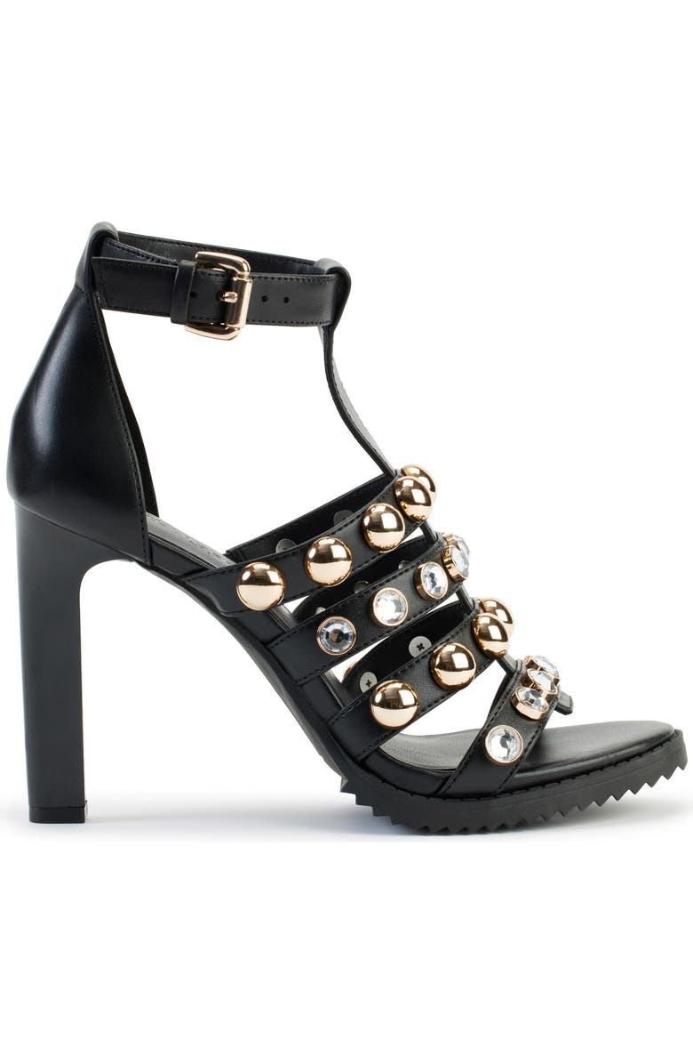 KARL LAGERFELD PARIS Brexton Studded T-Strap Sandal, Alternate, color,