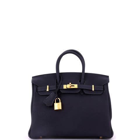 Birkin Handbag Blue Togo with Gold Hardware 25