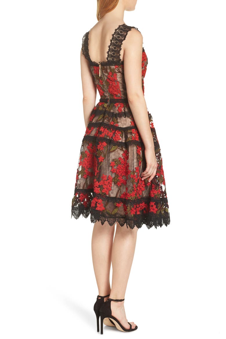 BRONX AND BANCO Elsa Sleeveless Lace Fit & Flare Dress, Alternate, color, MULTI COLOR