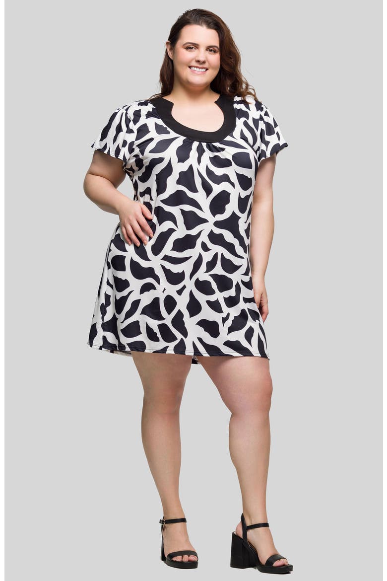 Flutter Sleeve Minidress, Alternate, color, BLACK MULTI