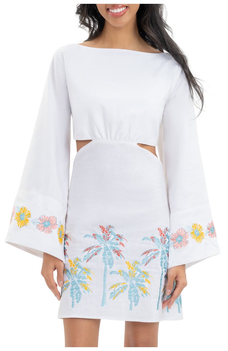 Kenny Flowers The BVIs - Embroidered Long Sleeve Dress, Main, color, White