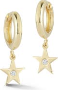Ember Fine Jewelry 14K Gold Diamond Star Drop Earrings - 0.02ct.