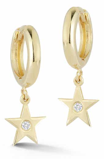 Ember Fine Jewelry 14K Gold Diamond Star Drop Earrings - 0.02ct.