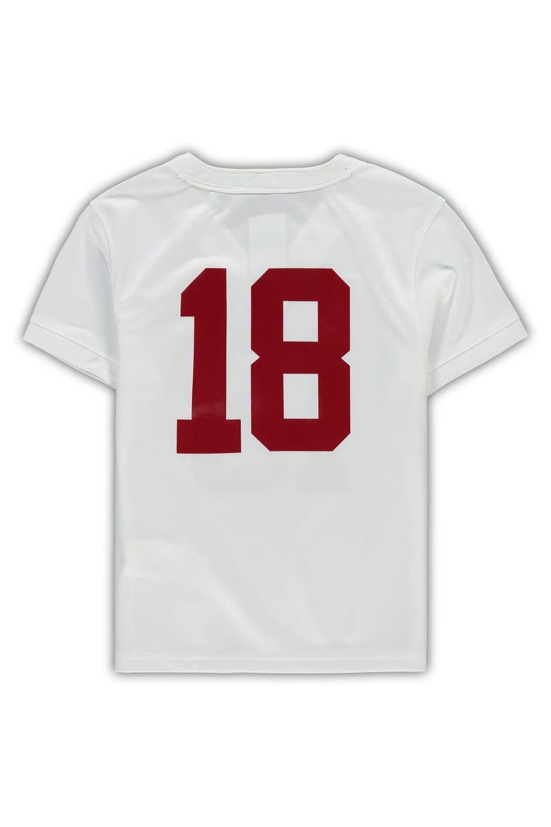 Preschool Nike #18 White Alabama Crimson Tide Untouchable Football Team Jersey, Alternate, color, White