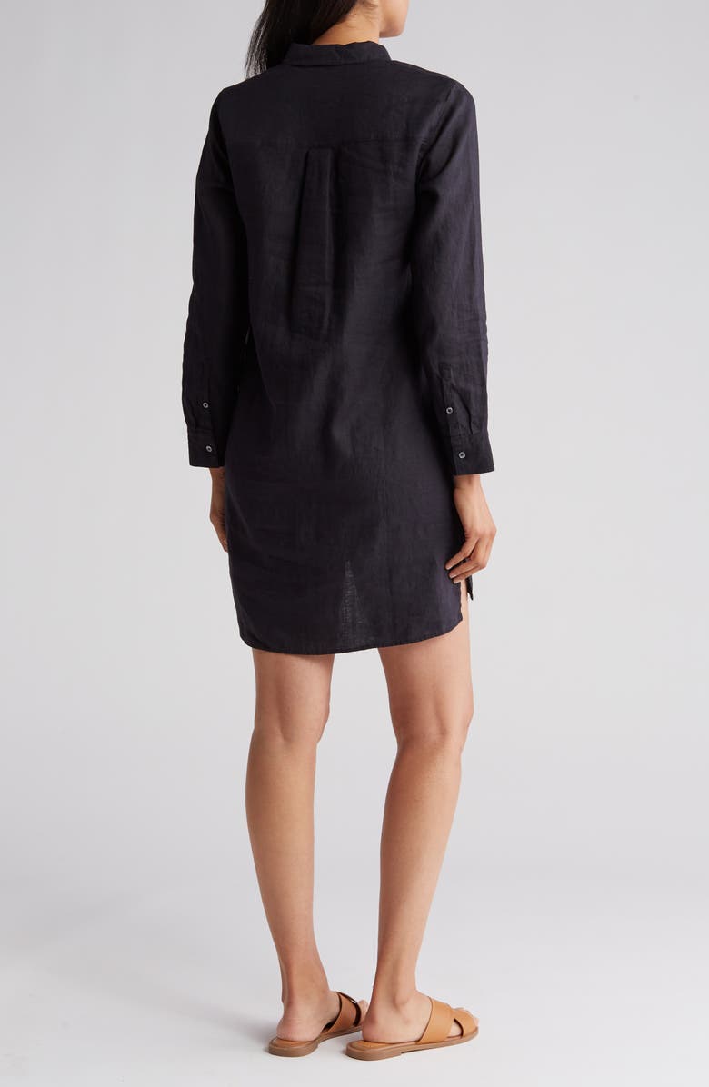 James Perse Long Sleeve Linen Shirtdress, Alternate, color,