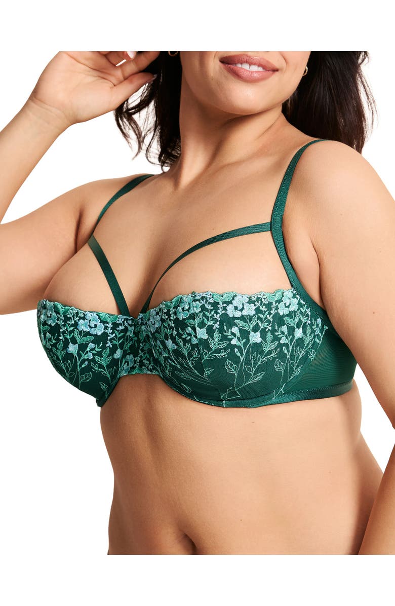 Adore Me Fern Contour Balconette Bra, Alternate, color, Dark Green