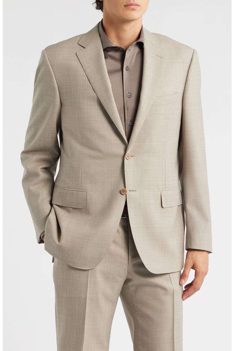 Siena Regular Fit Solid Tan Wool Suit, Alternate, color, BEIGE