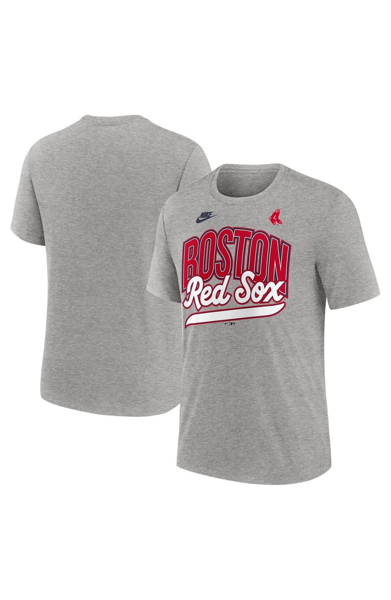 Nike Men's Nike Heather Gray Boston Red Sox Cooperstown Collection Retro Tri-Blend T-Shirt, Main, color, Heather Gray