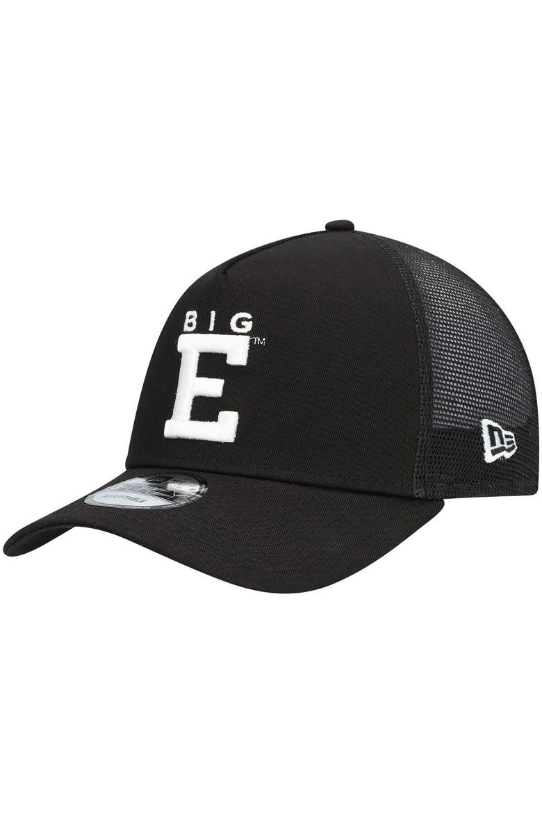 Men's New Era Black Dale Earnhardt Big E Legends 9FORTY A-Frame Trucker Snapback Hat, Main, color, Black