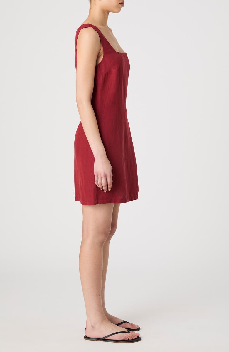 French Connection Birdie Square Neck Minidress, Alternate, color, Brick Red