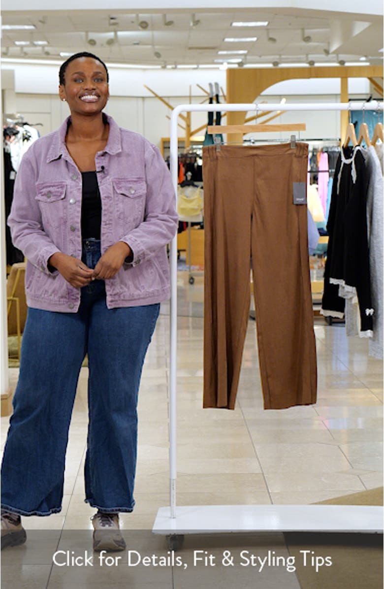 Vionette Faux Suede Wide Leg Pants, sales video thumbnail