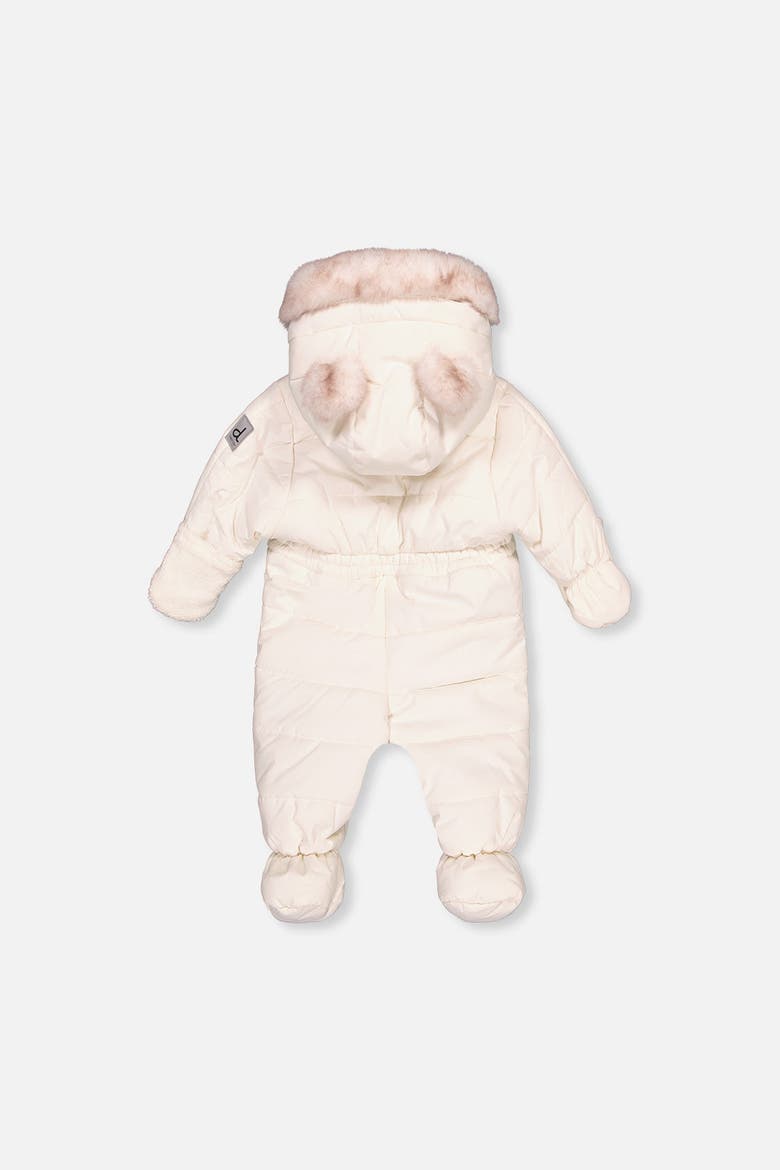Bear Paw One Piece Fleece Neckwarmer Snowsuit, Alternate, color, Off-White