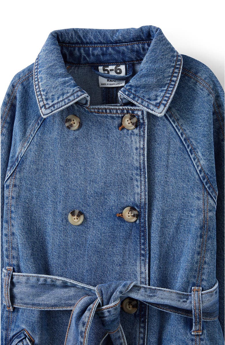 Cotton On Kids Kid's Natasha Trench Coat, Alternate, color, Blue Haven Mid Blue