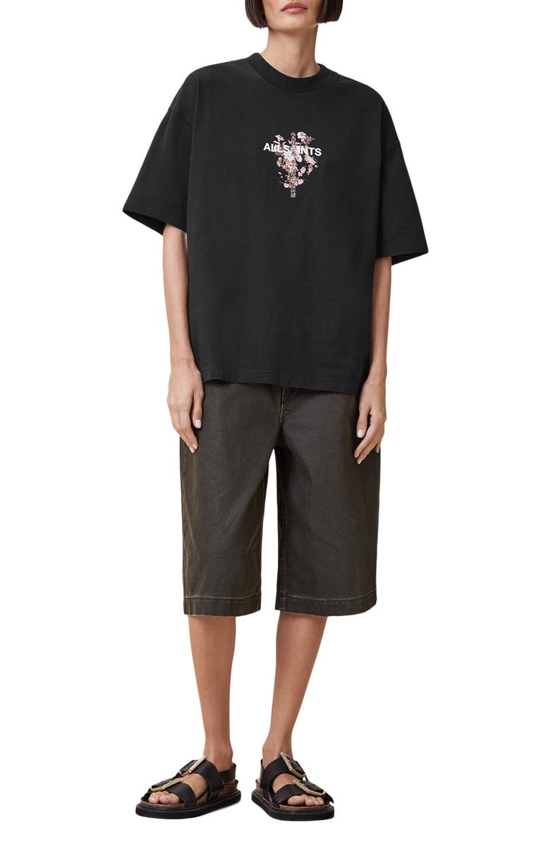 AllSaints Eternal Etta Cotton Graphic T-Shirt, Alternate, color, Black