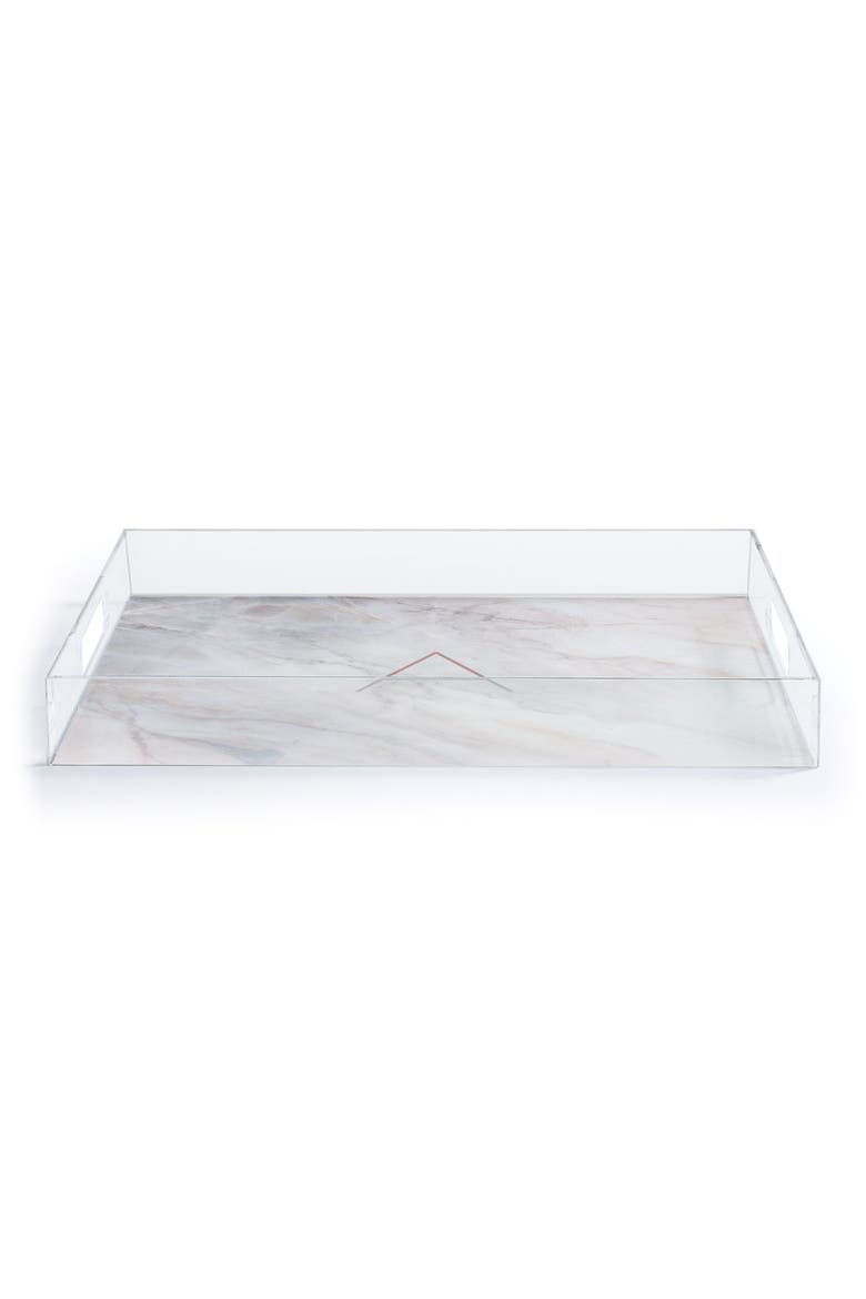 Marbled Monogram Tray, Alternate, color, A