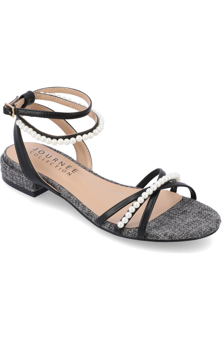 Journee Collection Tulsi Pearly Beaded Sandal, Main, color,