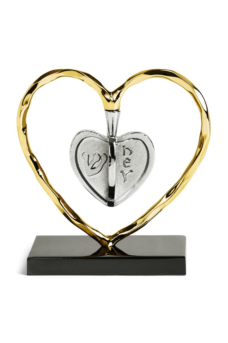 Heart Dreidel, Main, color, GOLD/ SILVER