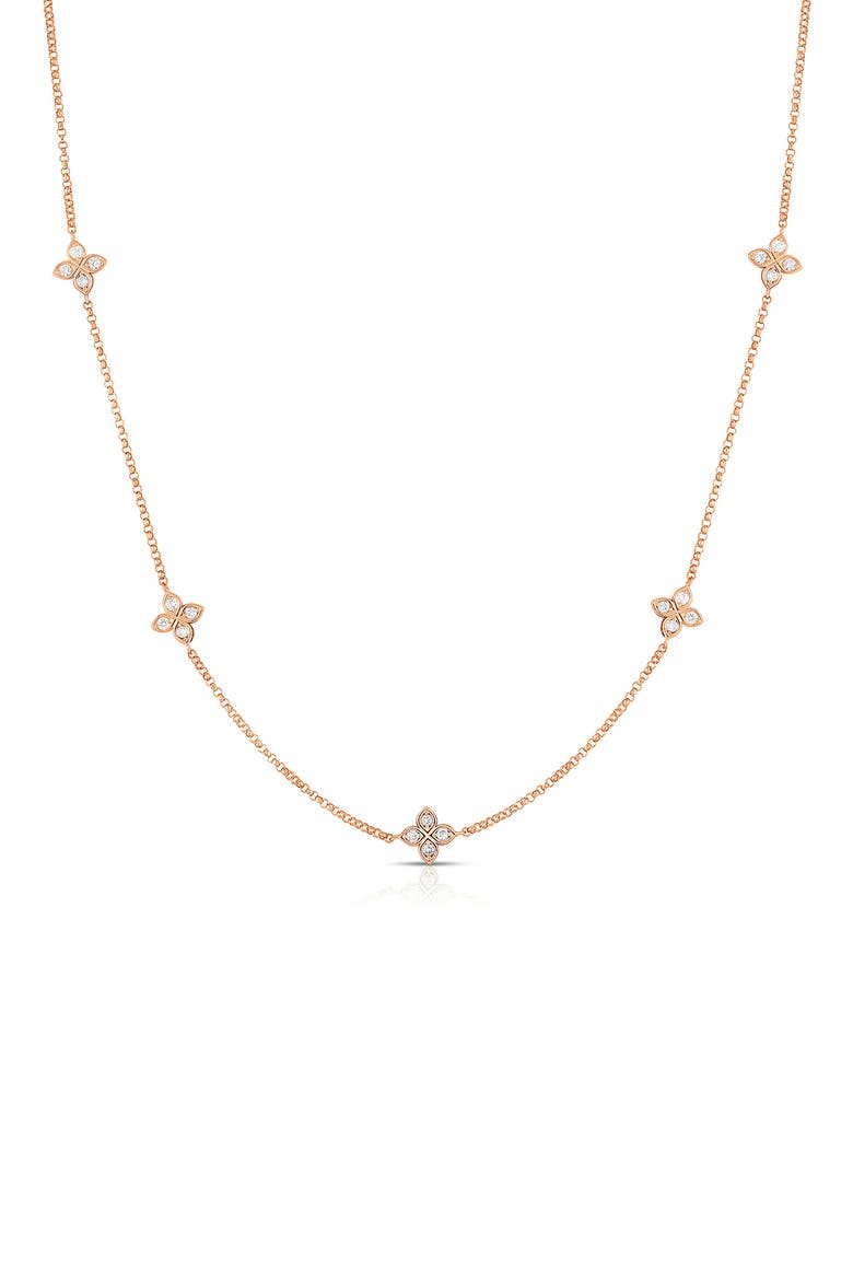 Love by Inch Diamond Station Necklace, Main, color, RG