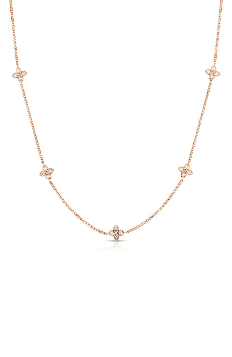 Roberto Coin Love by Inch Diamond Station Necklace, Main, color, 