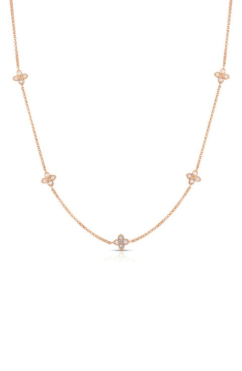 Love by Inch Diamond Station Necklace