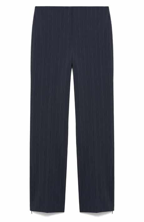Chalk Stripe Straight Leg Trousers