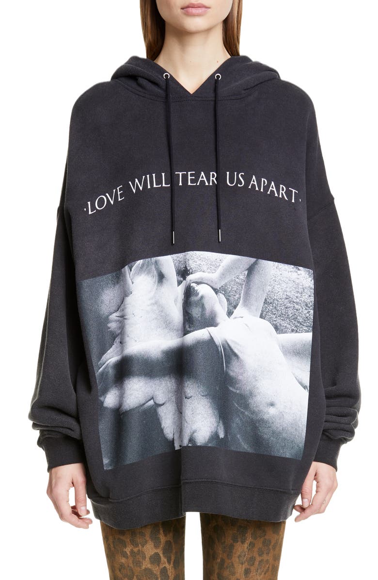 R13 'Love Will Tear Us Apart' Oversize Hoodie, Main, color, 