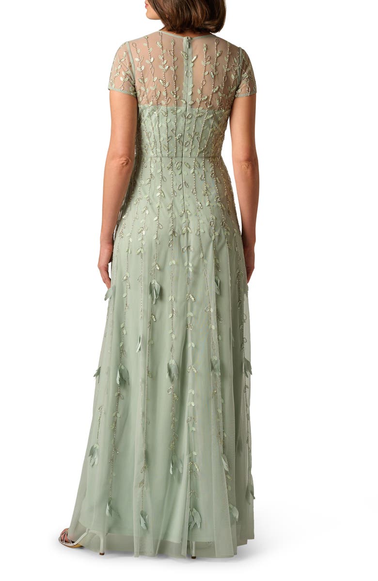 Adrianna Papell 3D Floral Beaded A-Line Gown, Alternate, color, 