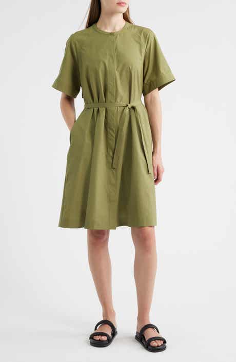 COS Tie Waist Cotton Midi Dress