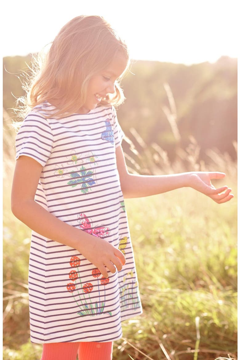 'Sparkling' Stripe Jersey Dress, Alternate, color, IMPERIAL BLUE STRIPE