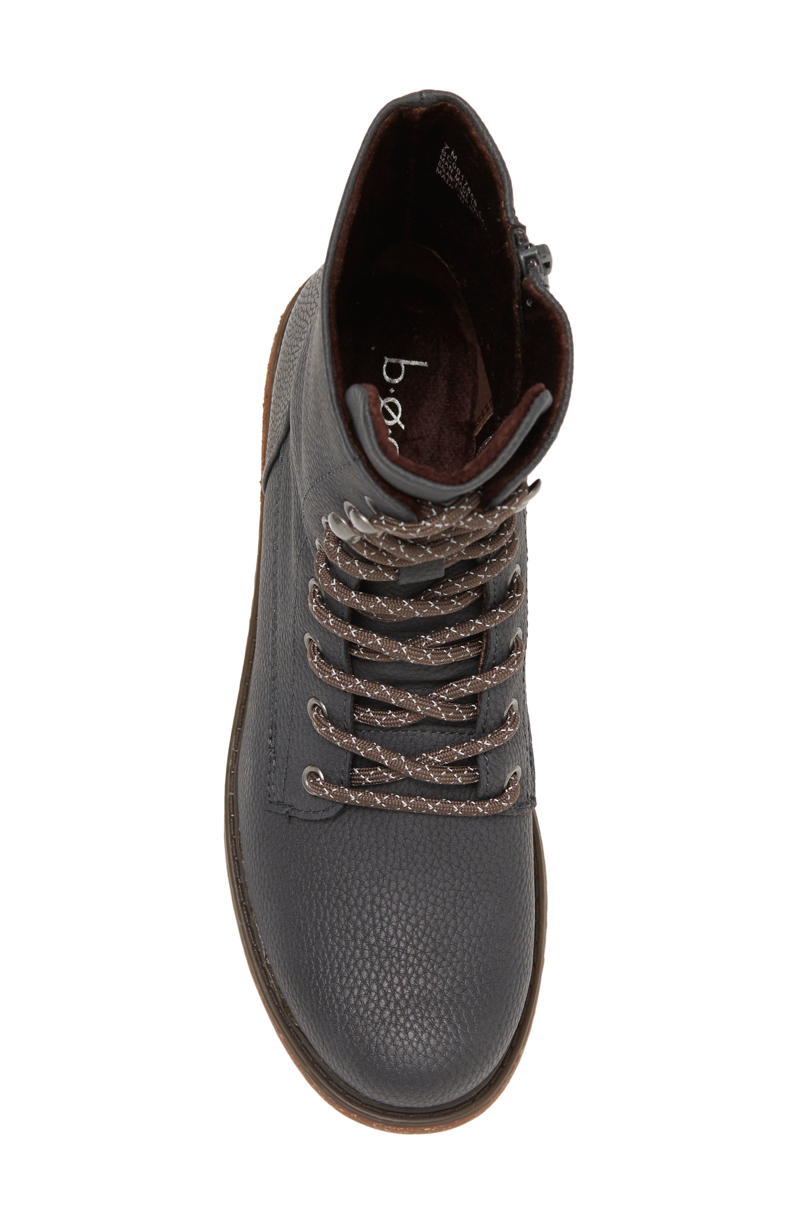 Born Carter Combat Boot, Alternate, color, DARK GREY NUBUCK