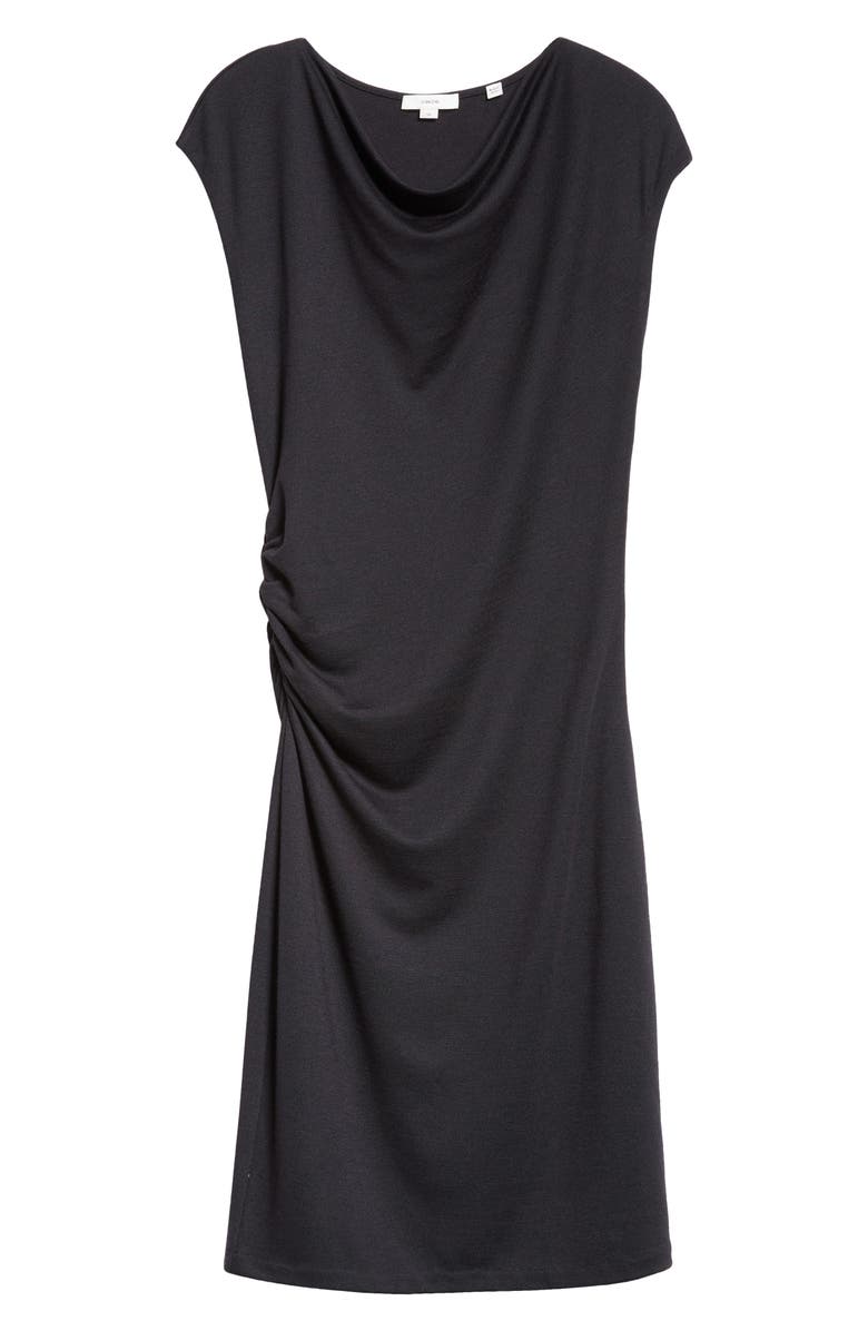 Vince Cowl Neck Side Ruched Knit Dress, Alternate, color, Coastal Blue