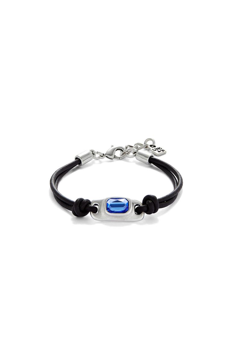 Blue Faceted Crystal Bracelet, Main, color, Silver