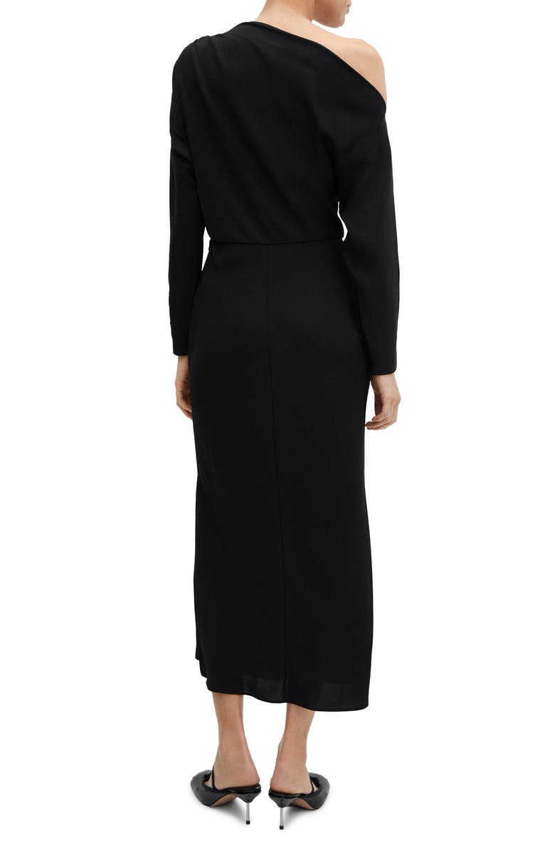MANGO Off the Shoulder Long Sleeve Midi Dress, Alternate, color,