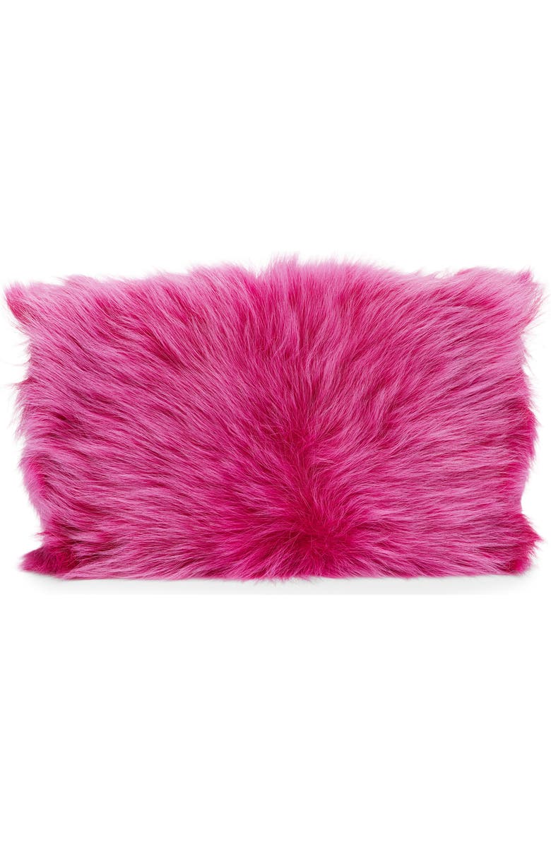 Saint Laurent KATE SML REV FUR SHLDR, Alternate, color, Magenta