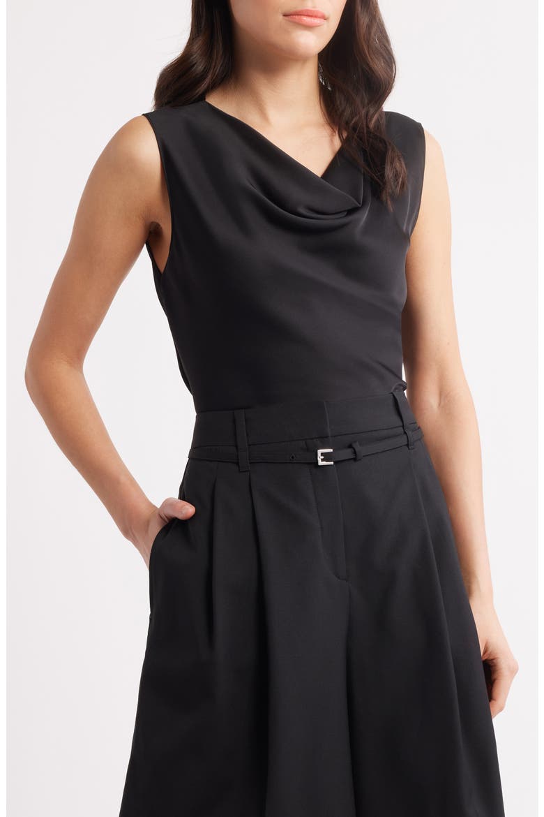 Belidina Sleeveless Stretch Silk Top, Main, color, BLACK