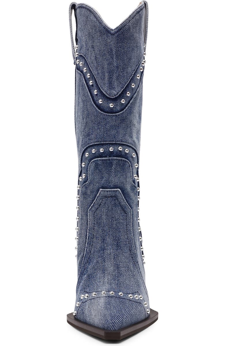 Steve Madden Kylar Studded Western Boot, Alternate, color, Denim