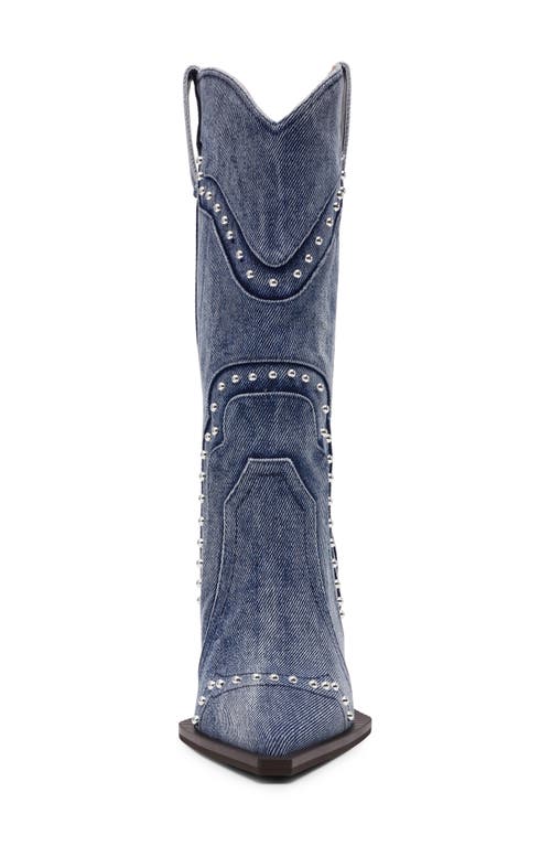 Steve Madden Kylar Studded Western Boot In Blue