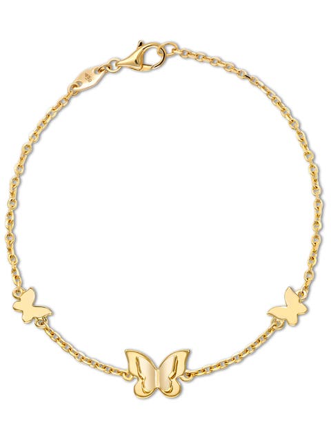 Devata Butterfly Chain Bracelet in 14K Gold, 8mm