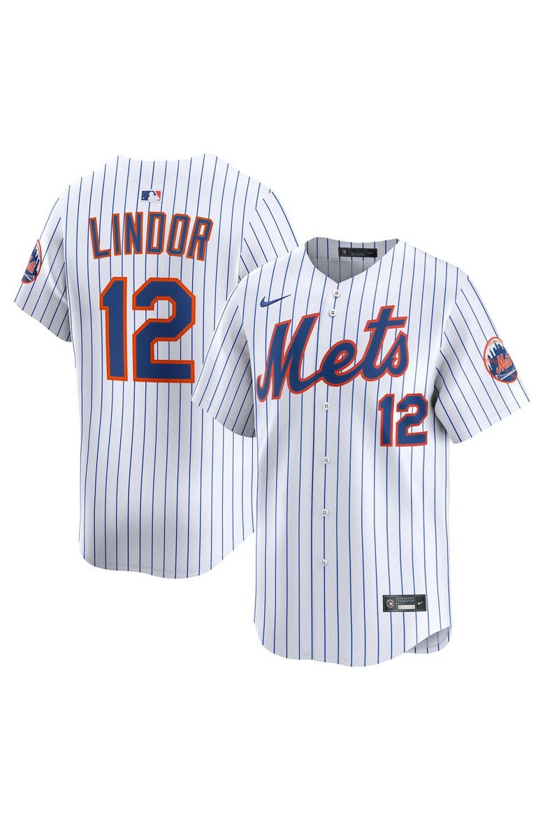 Men's Nike Francisco Lindor White New York Mets Home Limited Jersey, Main, color, White